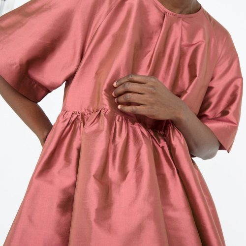 Cawley SilkDupionDelilahDress Rhubarb Oroboro 7