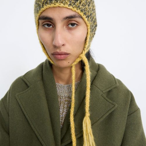 Clyde EarflapBeanie YellowCharcoalMelange Oroboro 2