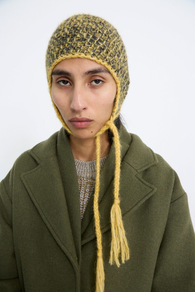 Clyde EarflapBeanie YellowCharcoalMelange Oroboro 2