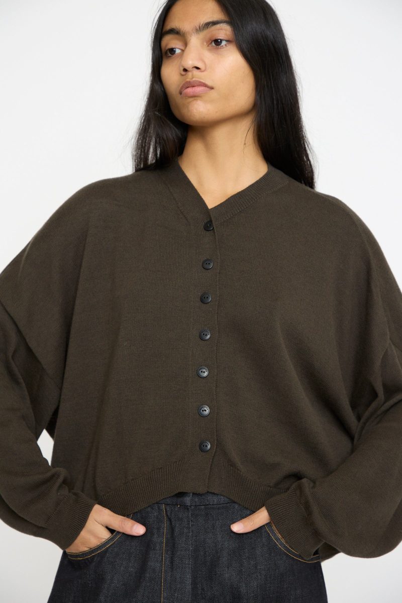 Cordera Cotton CashmereCardigan DarkMoss Oroboro 2