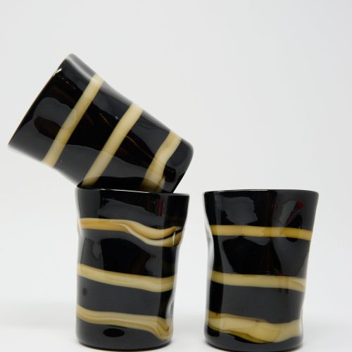 Cristaseya MuranoGlassinBlack OcherStripe Oroboro 3