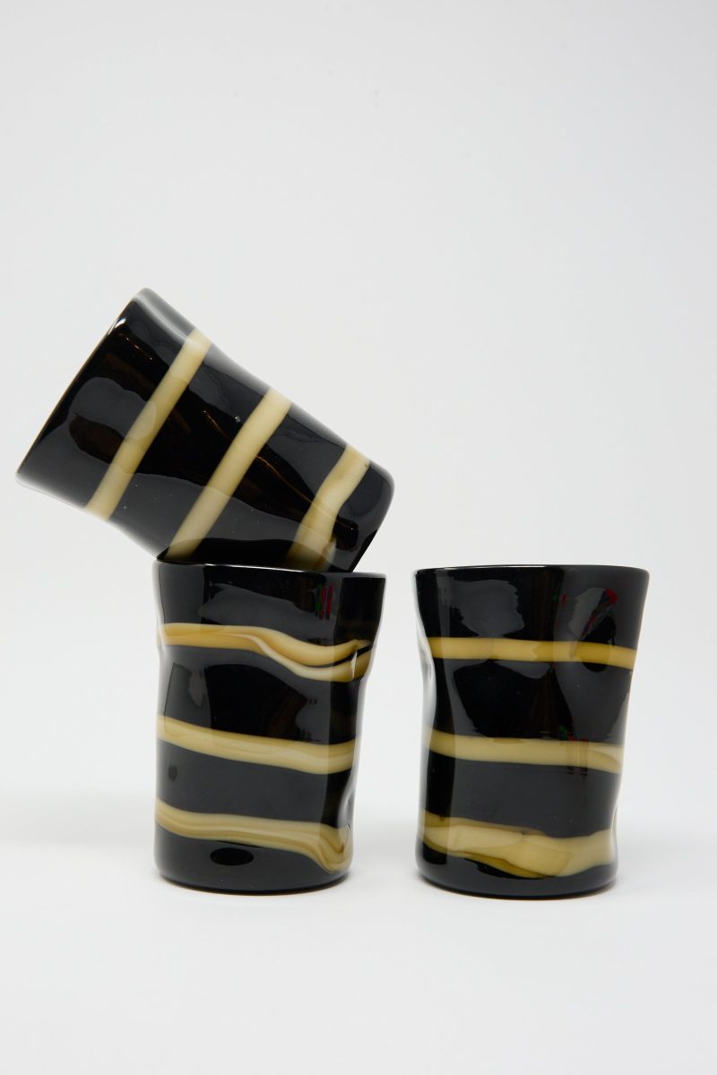 Cristaseya MuranoGlassinBlack OcherStripe Oroboro 3