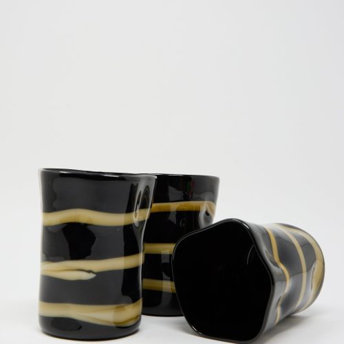 Cristaseya MuranoGlassinBlack OcherStripe Oroboro 4