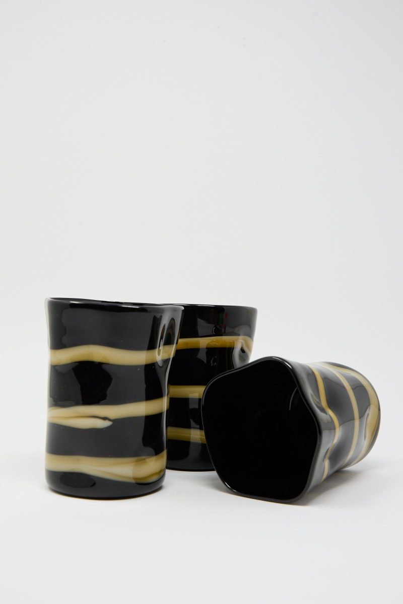 Cristaseya MuranoGlassinBlack OcherStripe Oroboro 4