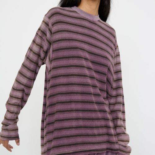 Dr.Collectors Hemp CottonDerrickTeeStripes SunfadedMauve Oroboro 1