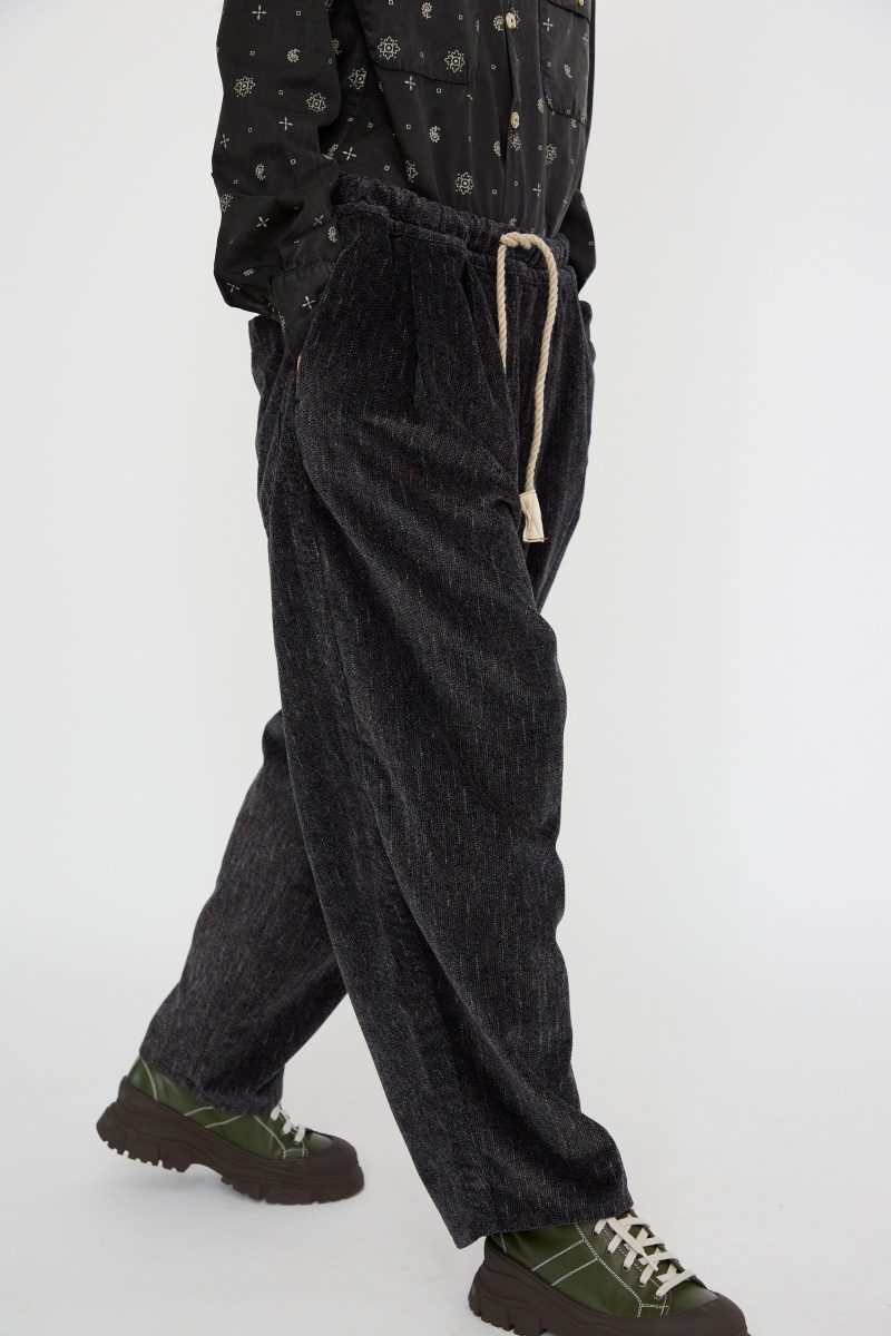 Dr.Collectors P43KyotoCorduroyJapaneseDobbyTweedPant Black Oroboro 1