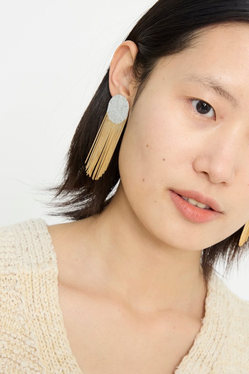 Hannah Keefe Dot Earrings Brass Silver Oroboro 5