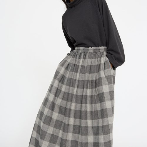 IchiAntiquites BlockCheckFlannelSkirt Gray Oroboro 4