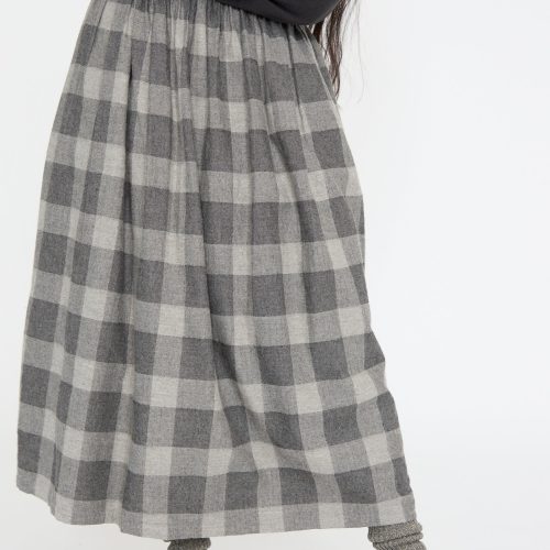 IchiAntiquites BlockCheckFlannelSkirt Gray Oroboro 6