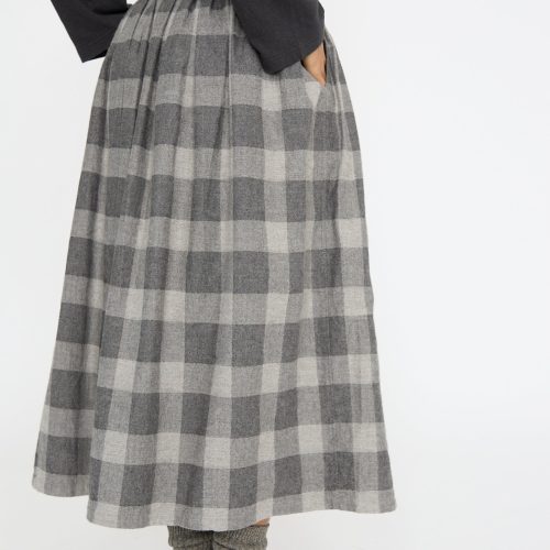 IchiAntiquites BlockCheckFlannelSkirt Gray Oroboro 8