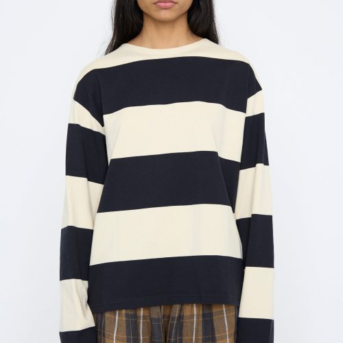 IchiAntiquites StripedCrewneck Beige Black Oroboro 1