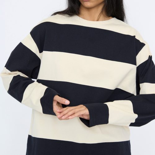 IchiAntiquites StripedCrewneck Beige Black Oroboro 4