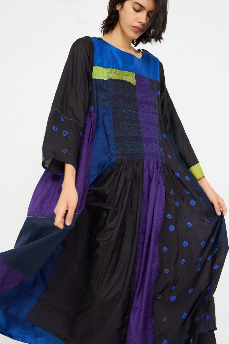 Injiri SilkDress PurpleBlackandBlue Oroboro 1