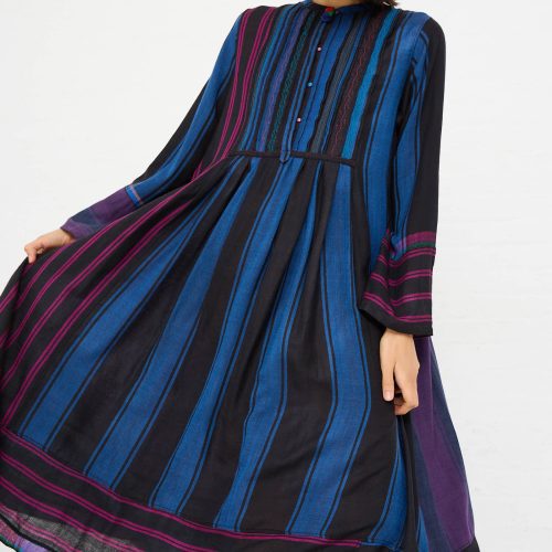 Injiri WoolDress StripeBlueandRed Oroboro 2