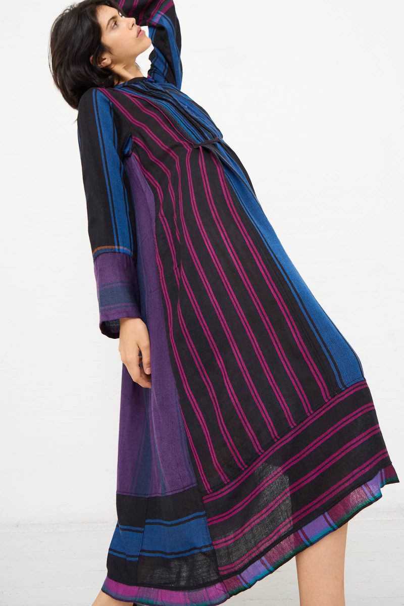 Injiri WoolDress StripeBlueandRed Oroboro 3