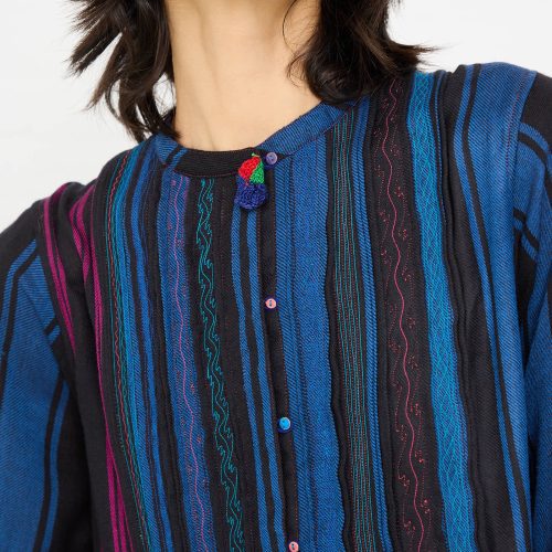 Injiri WoolDress StripeBlueandRed Oroboro 4