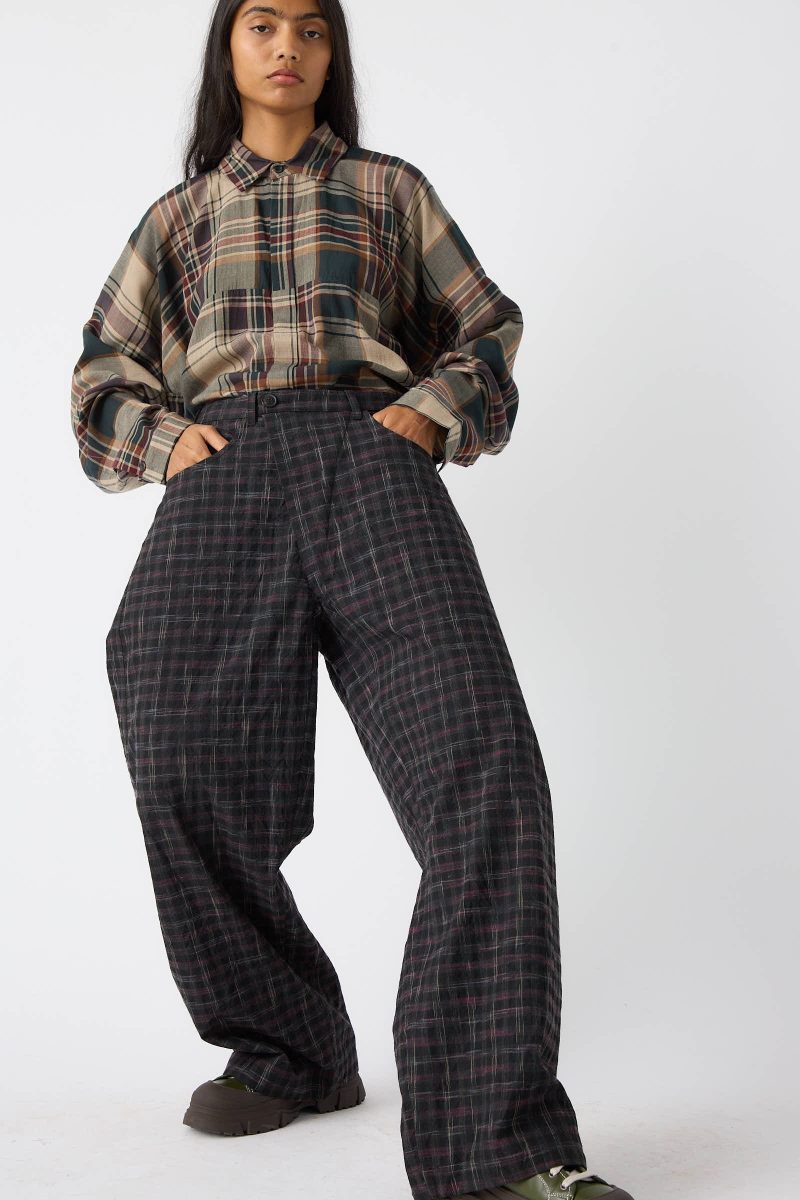 Jan JanVanEssche TumbledWoolCheckTrouser78 Kasuri Oroboro 1