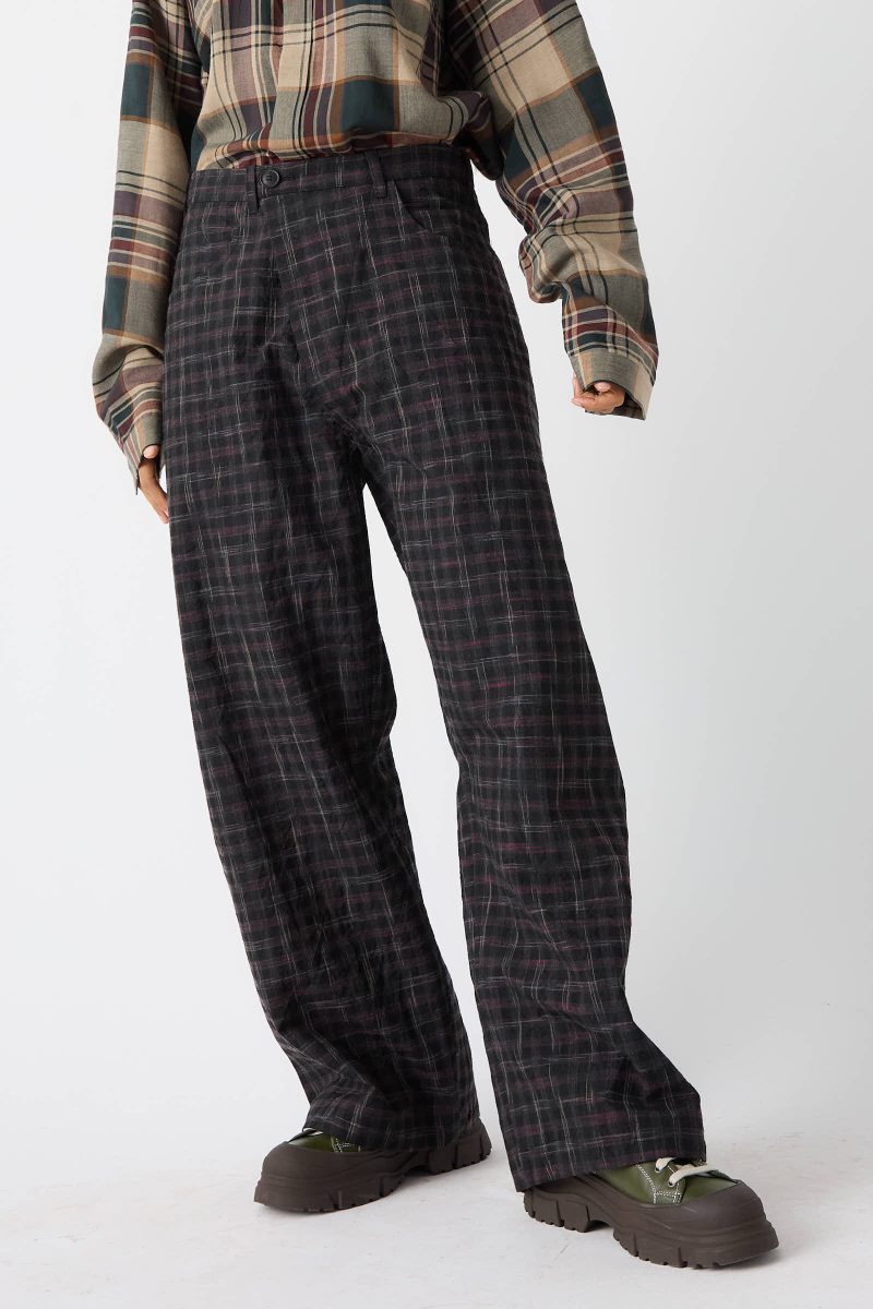 Jan JanVanEssche TumbledWoolCheckTrouser78 Kasuri Oroboro 3