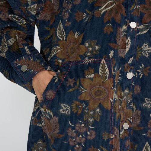 Kasmaria Cotton Corduroy Overshirt Printed Floral Oroboro 10