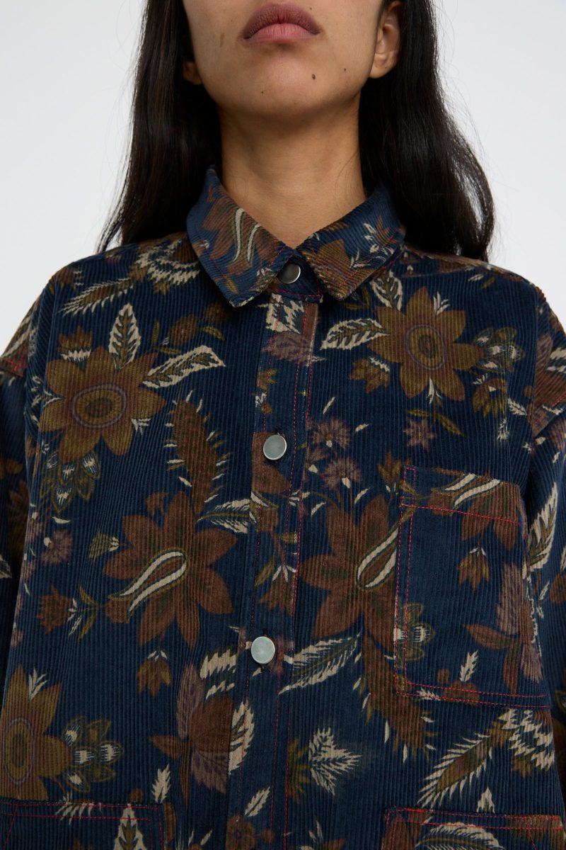 Kasmaria Cotton Corduroy Overshirt Printed Floral Oroboro 9