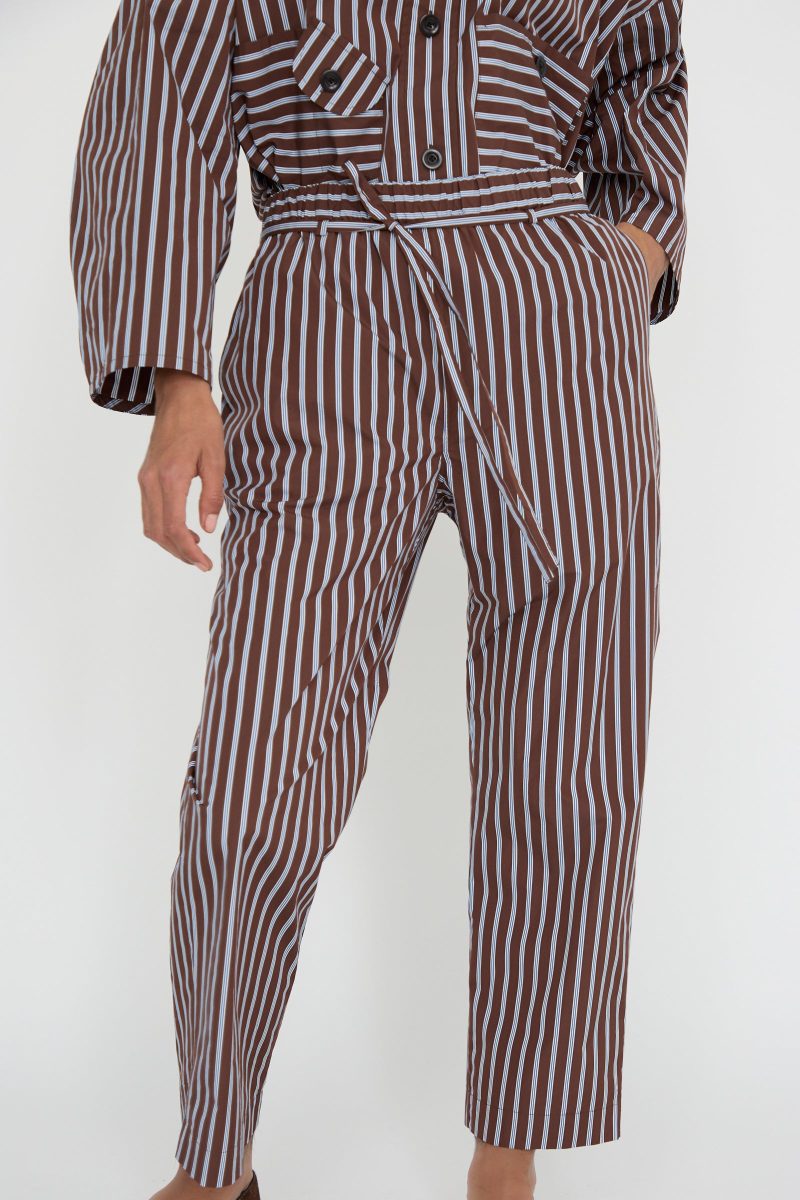 Kasmaria TaffetaPajamaPantswithTie Stripe Oroboro 3