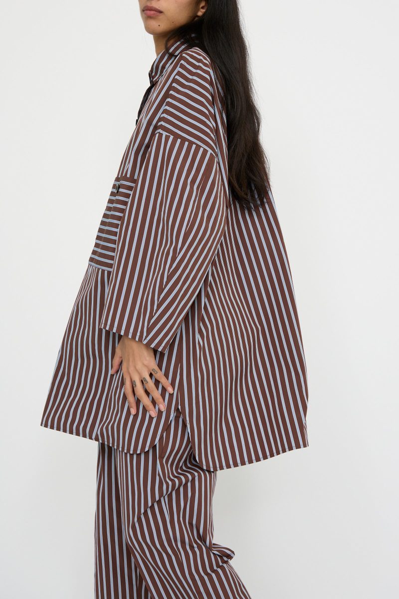 Kasmaria TaffetaSmockShirtDress Stripe Oroboro 2053