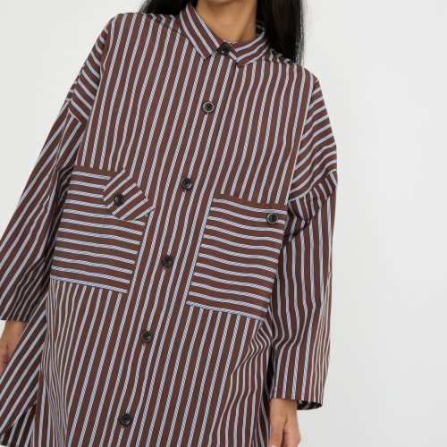 Kasmaria TaffetaSmockShirtDress Stripe Oroboro 2063