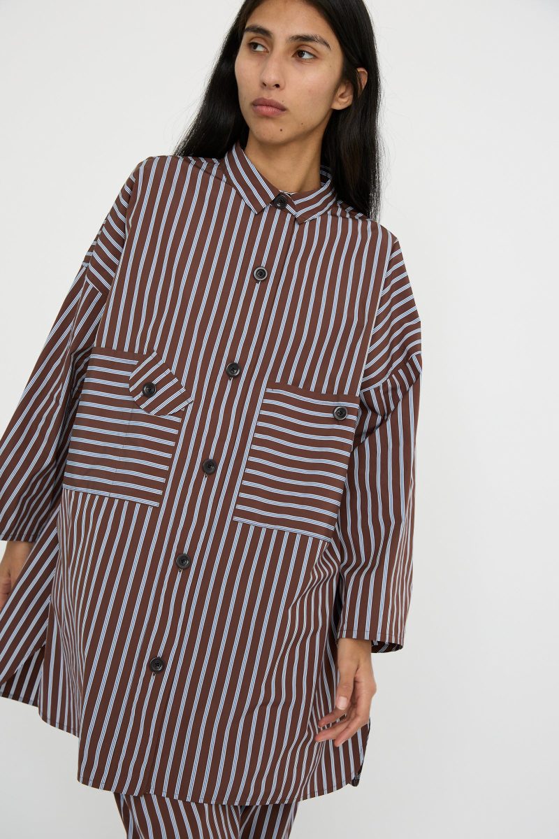 Kasmaria TaffetaSmockShirtDress Stripe Oroboro 2063