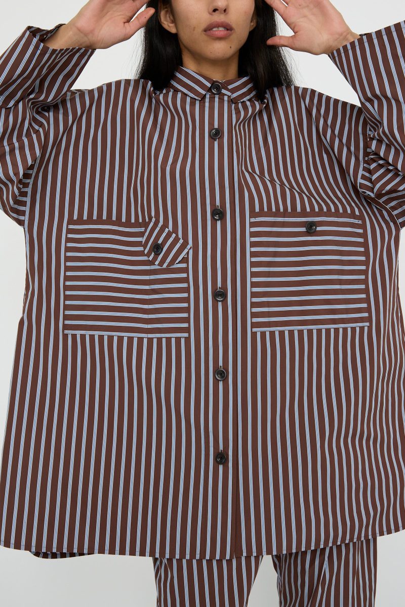 Kasmaria TaffetaSmockShirtDress Stripe Oroboro 2067