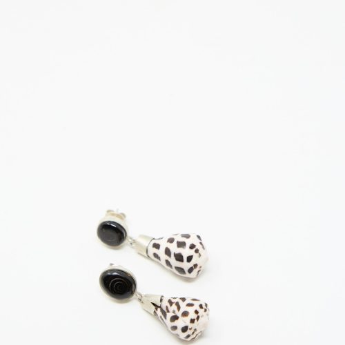 LaMar SterlingSilverNo.09Earrings Black WhiteShell Oroboro 3