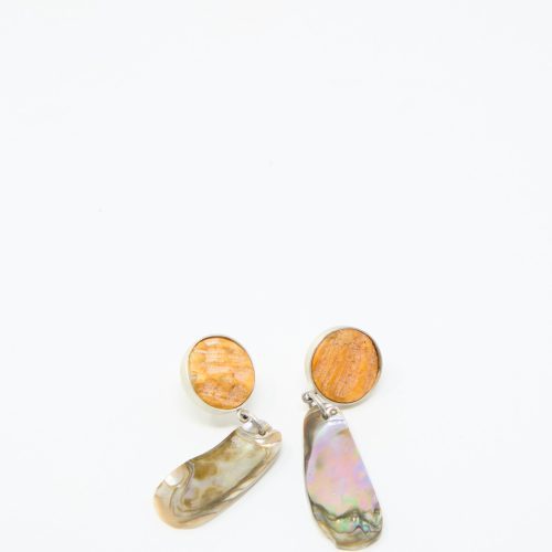 LaMar SterlingSilverNo.09Earrings Orange Shell Oroboro 4