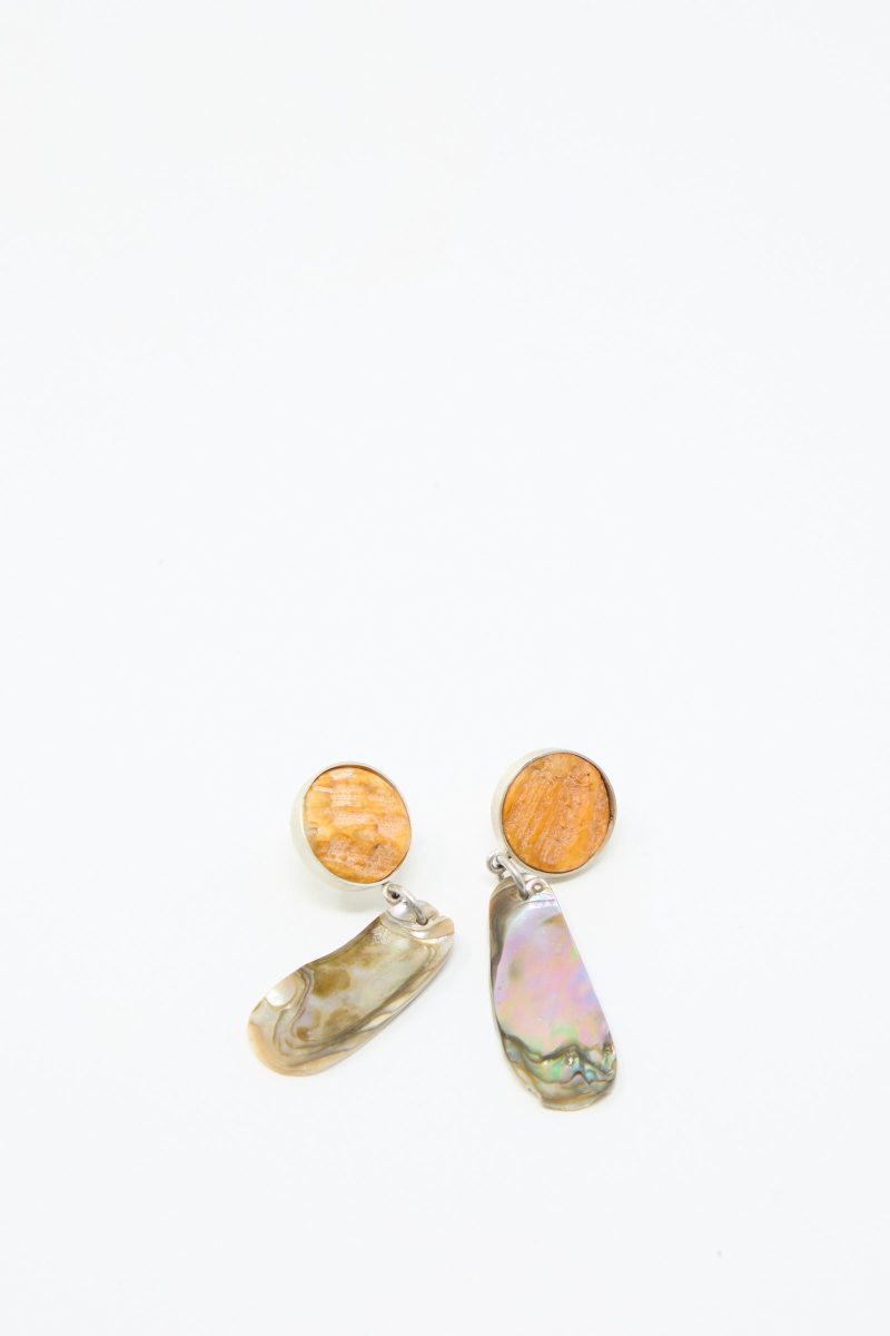 LaMar SterlingSilverNo.09Earrings Orange Shell Oroboro 4