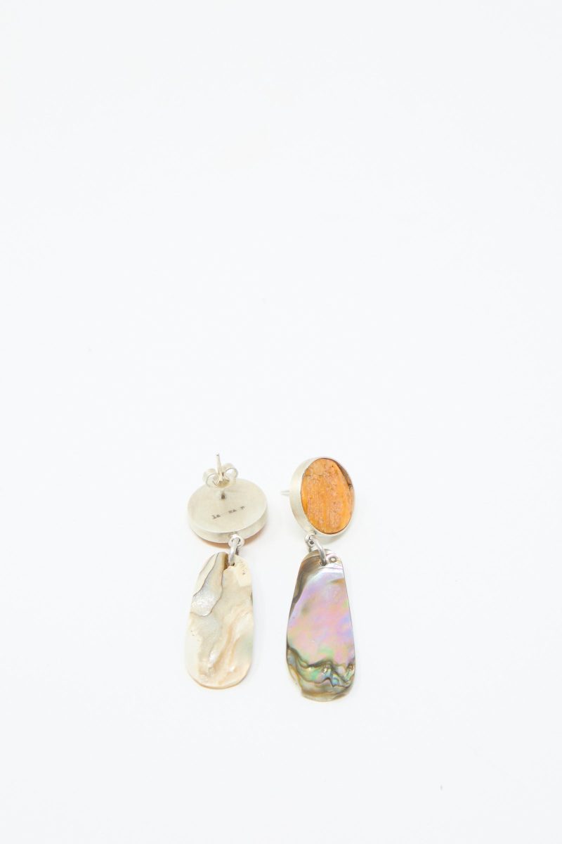 LaMar SterlingSilverNo.09Earrings Orange Shell Oroboro 5