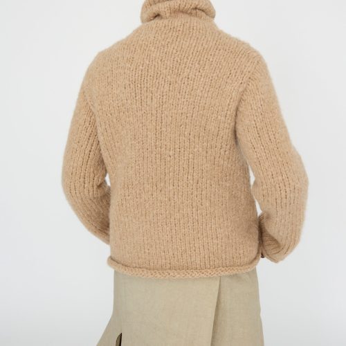 LaurenManoogian HandknitFunnelSweater Camel Oroboro 8