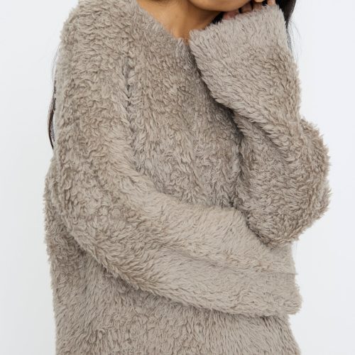 LaurenManoogian HandknitFurCrewneck Taupe Oroboro 4