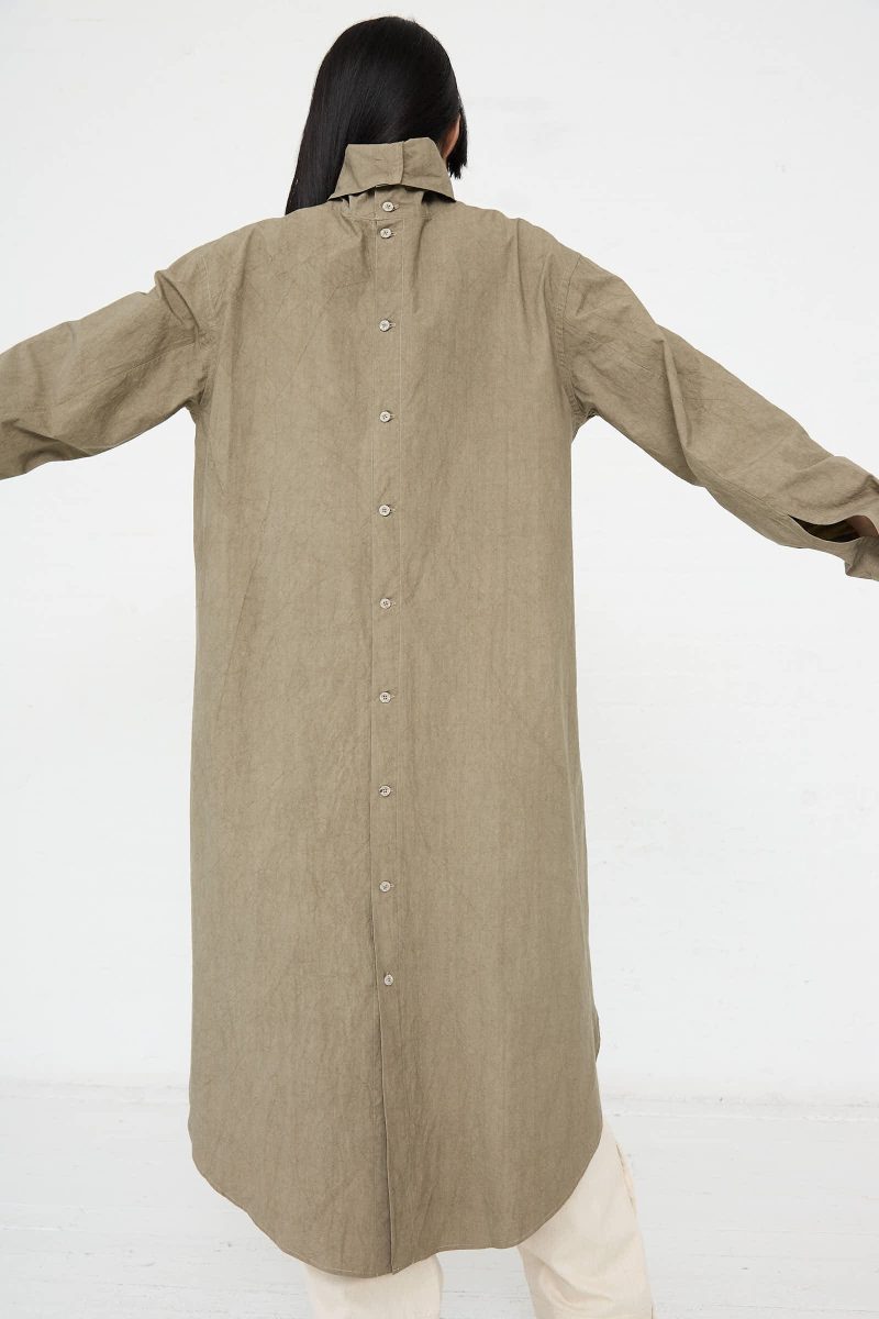 LaurenManoogian SoftCollarShirtDressinClay Oroboro 8