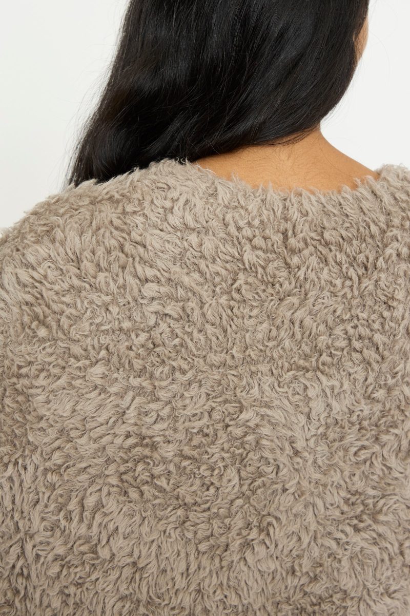 Lauren Manoogian Handknit Fur Crewneck Taupe Oroboro 8