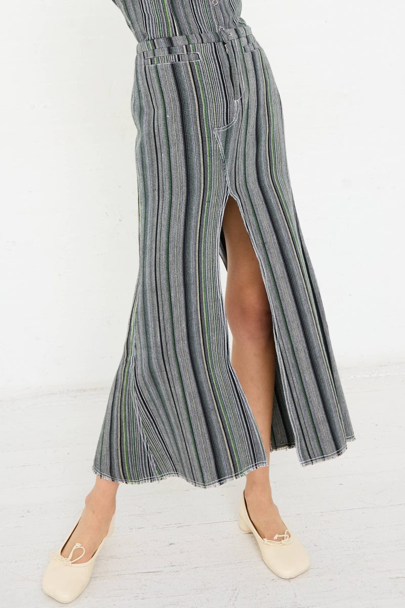 LunaDelPinal TelaDeRayaLoomWeaveJeanSkirt HumbugStripe Oroboro 2