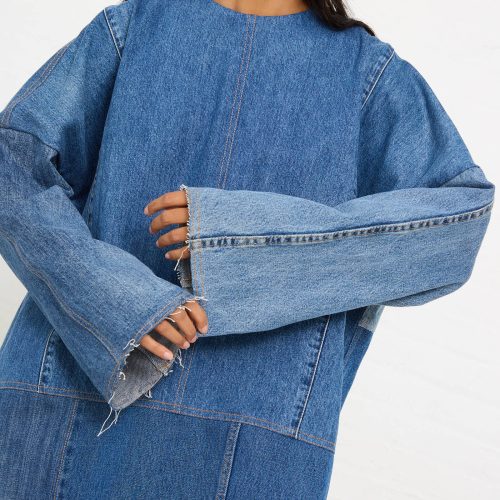 NiccoloPasqualetti SalvagedJeanPatchworkRaglanShirtinBlue Oroboro 1