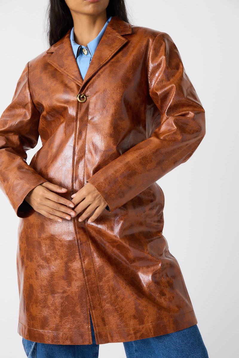 RejinaPyo FauxLeatherSamanthaJacket Brown Oroboro 3