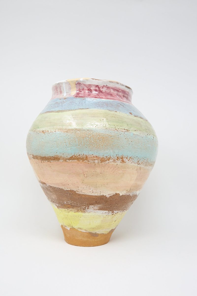 ShinoTakeda LargeVase PastelStripe Oroboro 3