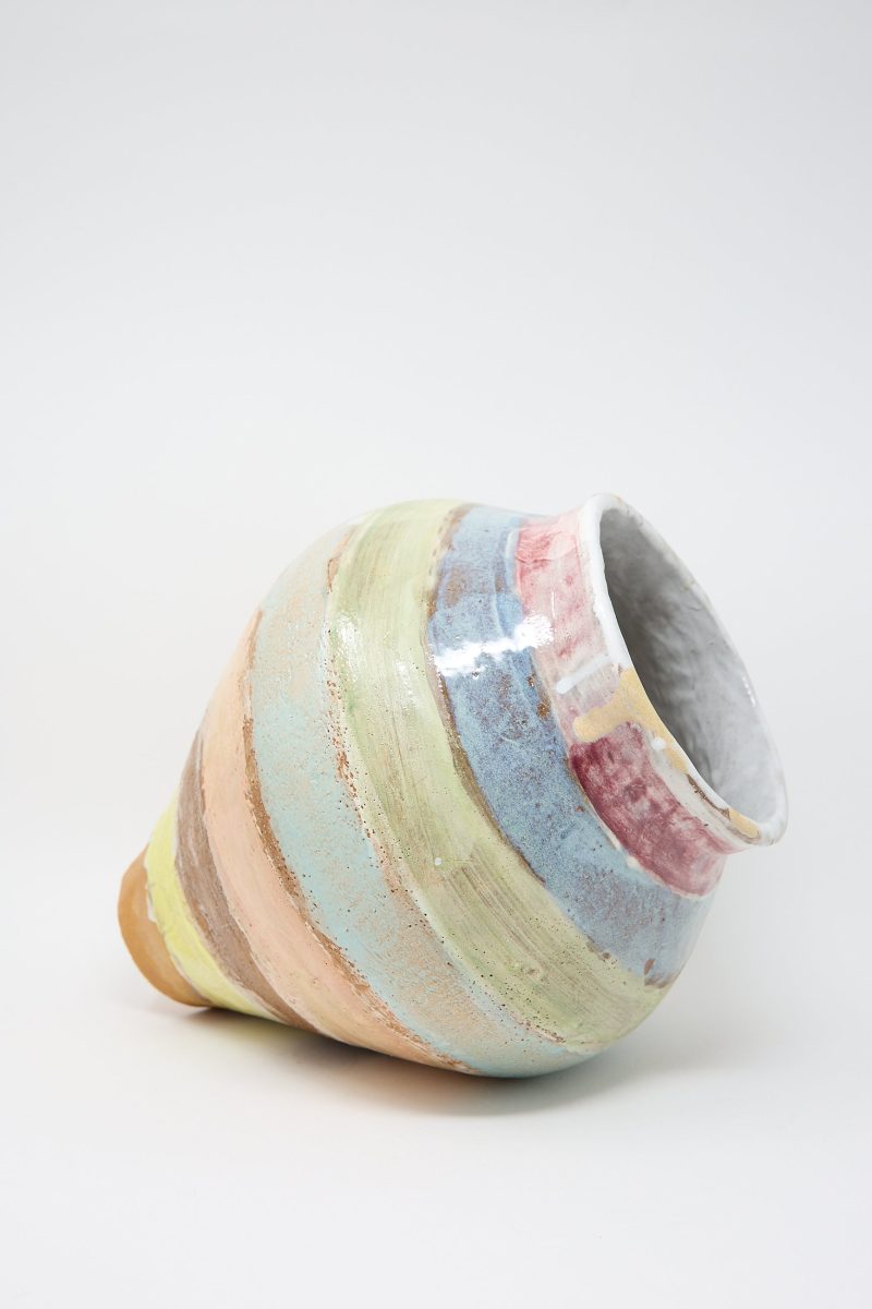 ShinoTakeda LargeVase PastelStripe Oroboro 4