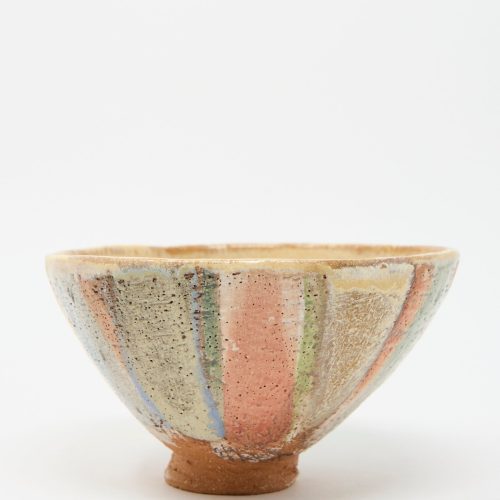 Shino Takeda Footed Bowl Pastel Stripe Oroboro 1