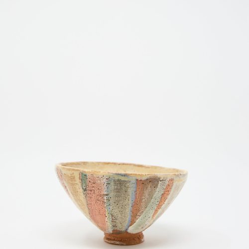 Shino Takeda Footed Bowl Pastel Stripe Oroboro 2