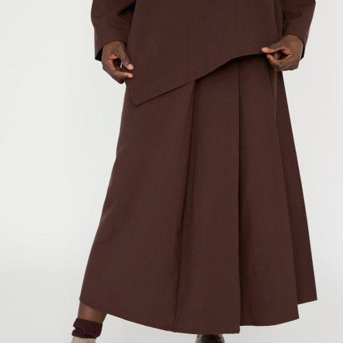 StudioNicholson AsymmetricPleatedFuseSkirt Conker Oroboro 2