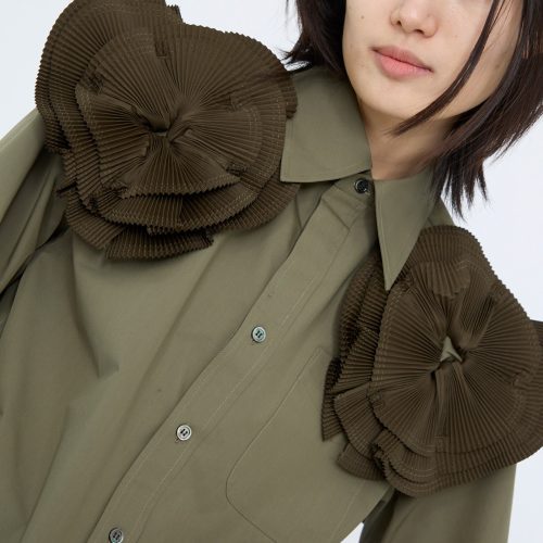 TogaArchives FlowerMotifShirt Khaki Oroboro 3