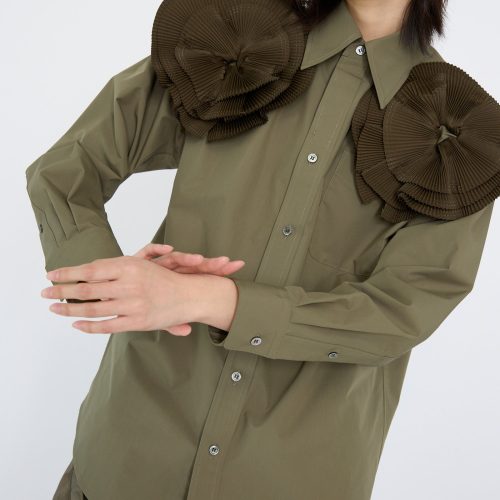 TogaArchives FlowerMotifShirt Khaki Oroboro 4