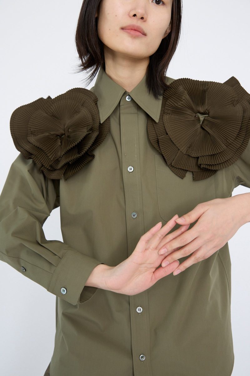 TogaArchives FlowerMotifShirt Khaki Oroboro 5