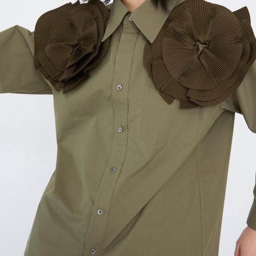 TogaArchives FlowerMotifShirt Khaki Oroboro 6