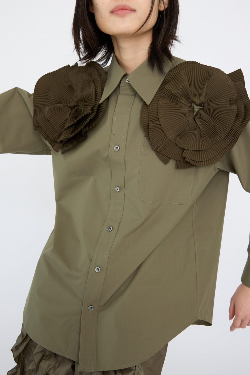 TogaArchives FlowerMotifShirt Khaki Oroboro 6